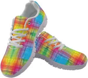Women Shoes Lightweight Breathable Running Shoes Lace Up Walking Tennis Sneakers White Sole