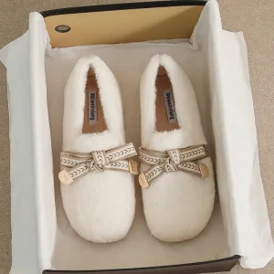 Women Soft Flat Winter Casual Fur Shoes