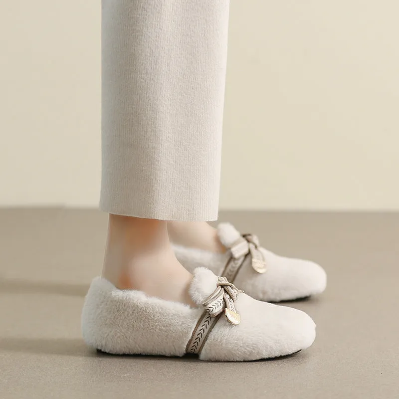 Women Soft Flat Winter Casual Fur Shoes