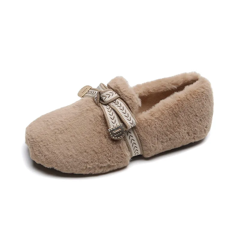 Women Soft Flat Winter Casual Fur Shoes