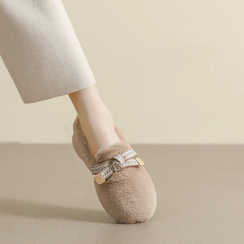 Women Soft Flat Winter Casual Fur Shoes