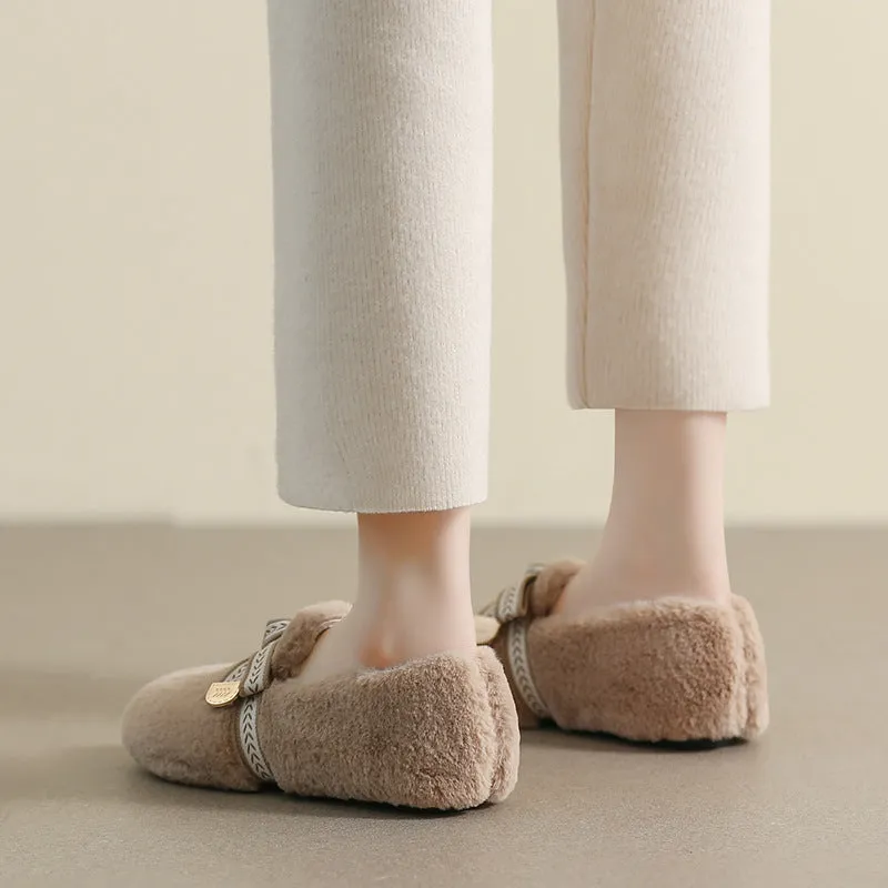 Women Soft Flat Winter Casual Fur Shoes