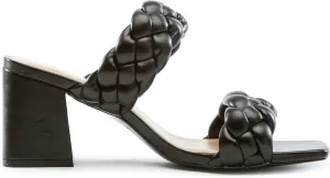 Womens Braided Heeled Sandals Mostly-S by Soda Black 9