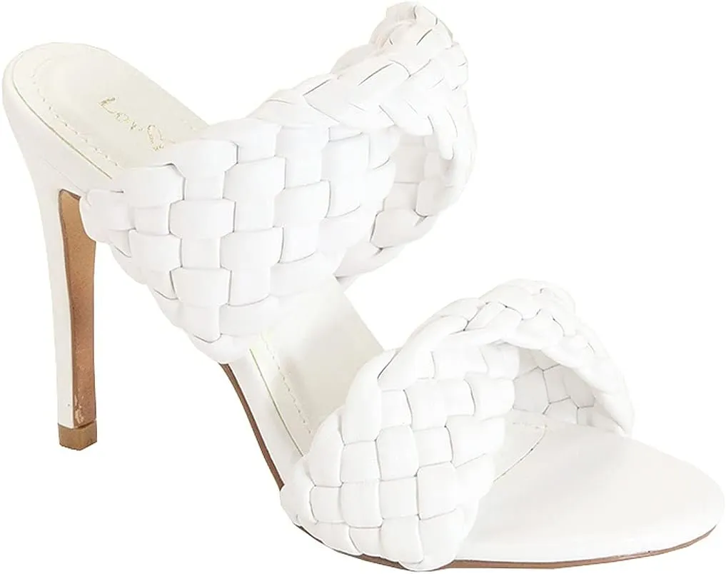 Womens Braided High Heeled Sandals