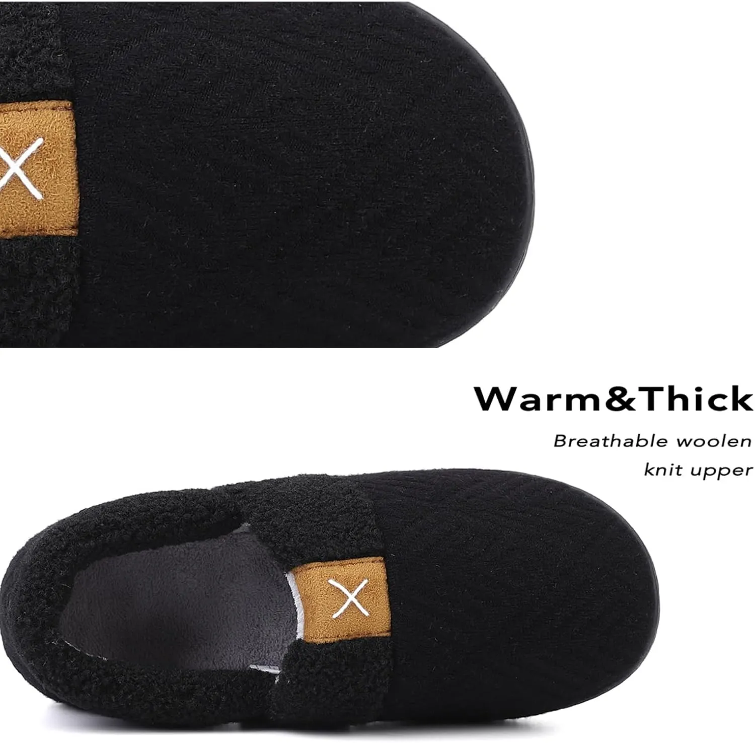 Women's Casual Mens Cozy Memory Foam Scuff, House Slippers Soft Plush Lined Slip On Indoor Outdoor with Best Arch Surpport