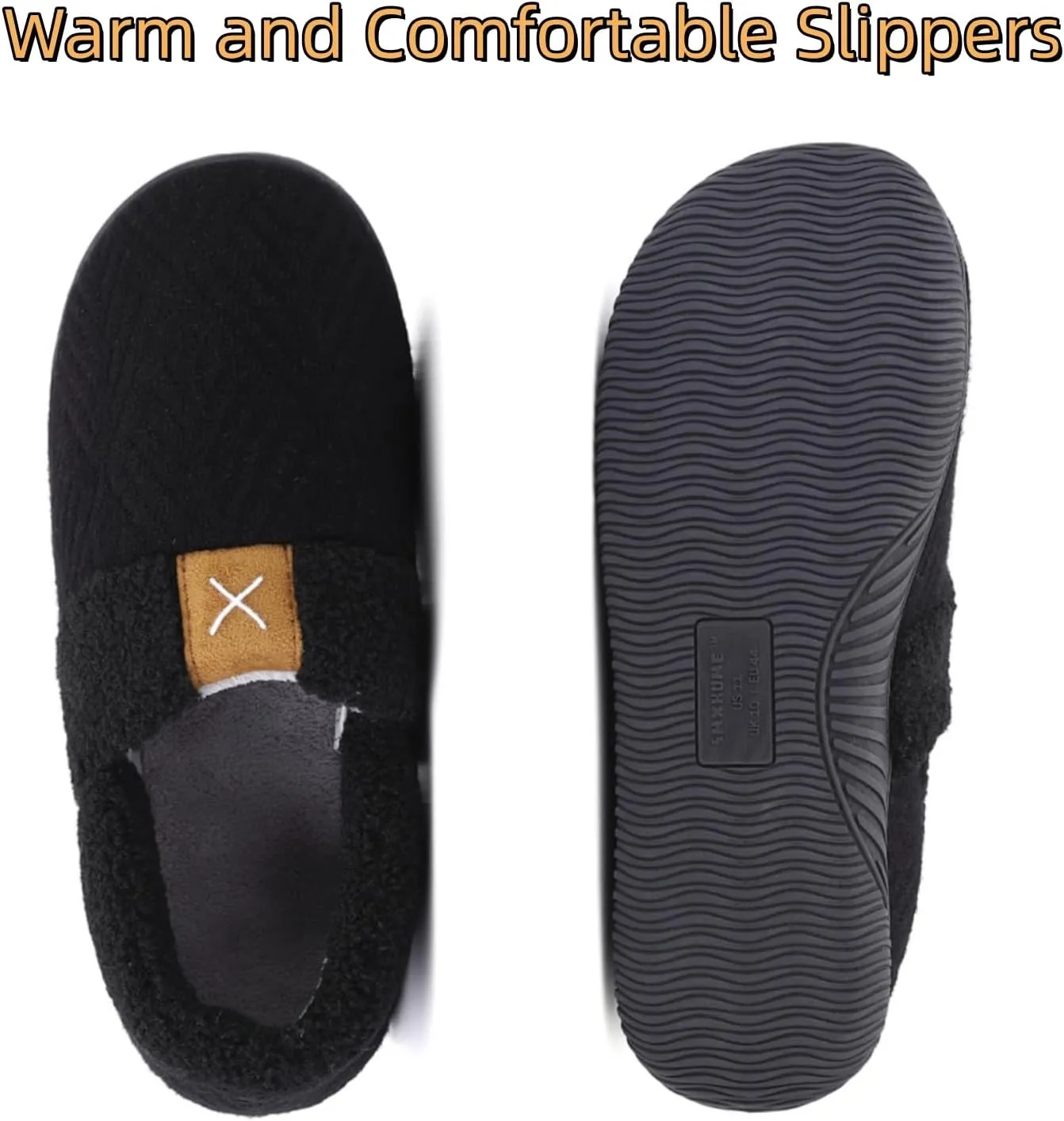 Women's Casual Mens Cozy Memory Foam Scuff, House Slippers Soft Plush Lined Slip On Indoor Outdoor with Best Arch Surpport