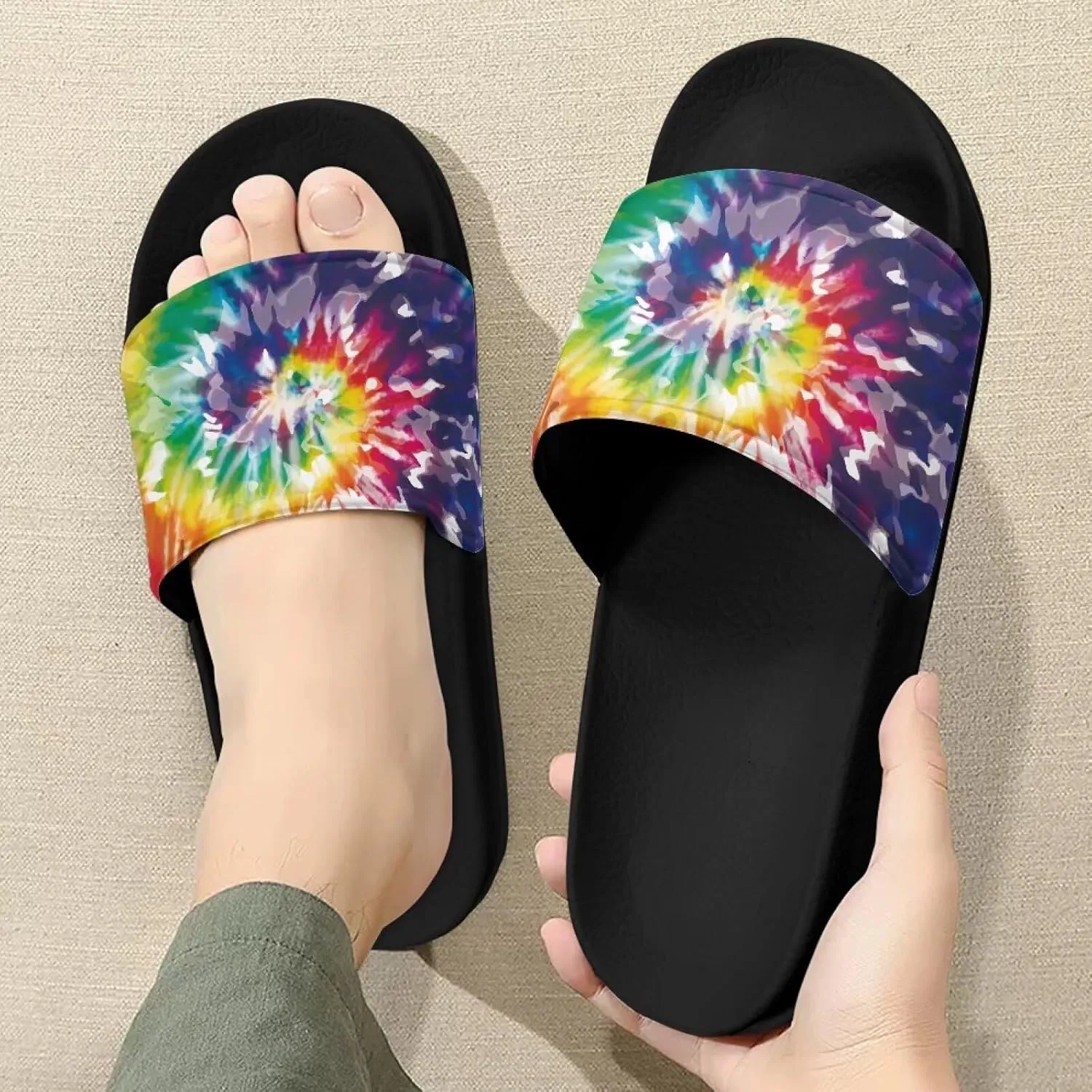 Women's Casual Slide Sandals, Soft Sole Non-Slip Open Toe EVA Flat Sandals Bathroom Shower Sandal