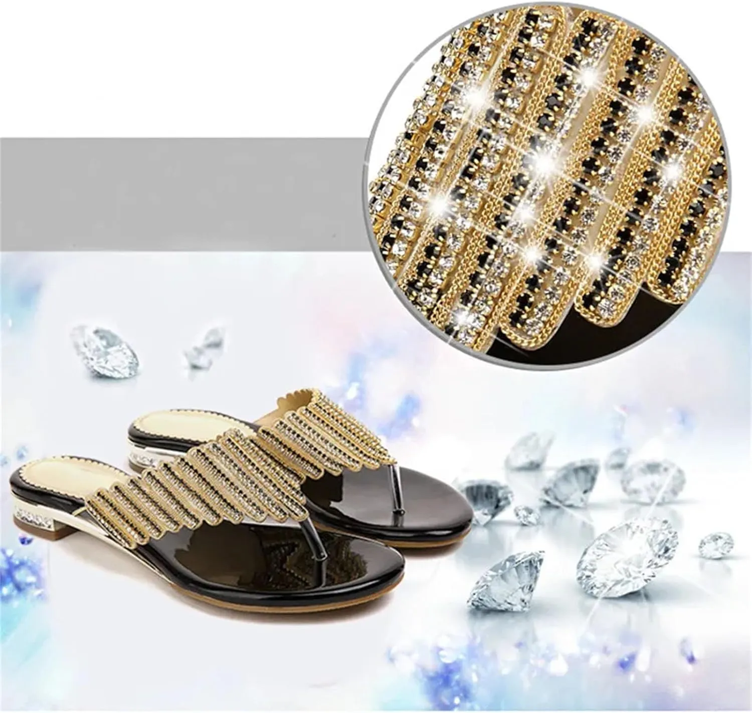 Women's Diamond Beach Flip-Flops - Flat Non-Slip Bohemian Summer Sandals