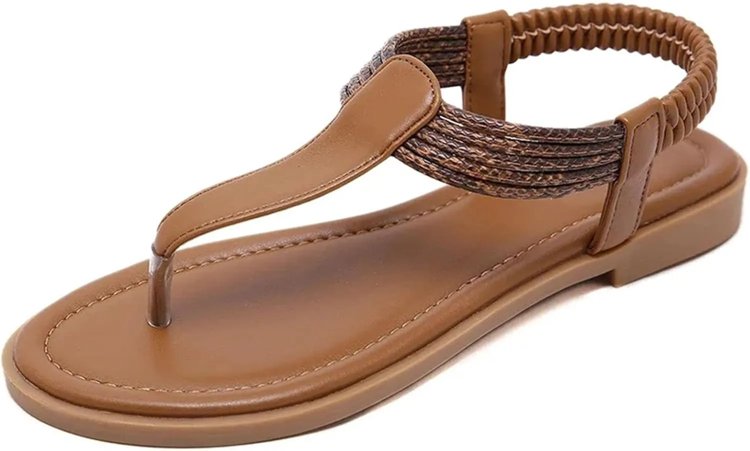 Women's Elastic Band Flip-Flops - Custom Flat Heel Beach Outdoor
