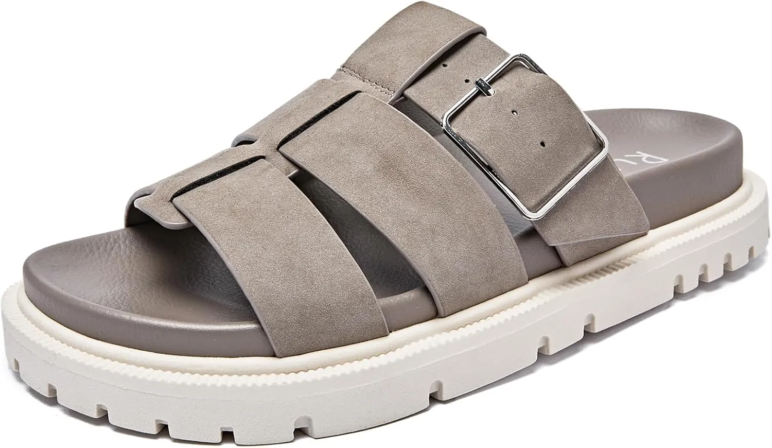Women's Flat Slides Sandals Wide Width Platform Sandals Comfot Summer Soft Plantar Slippers Arch Support Slip on Shoes for Women.