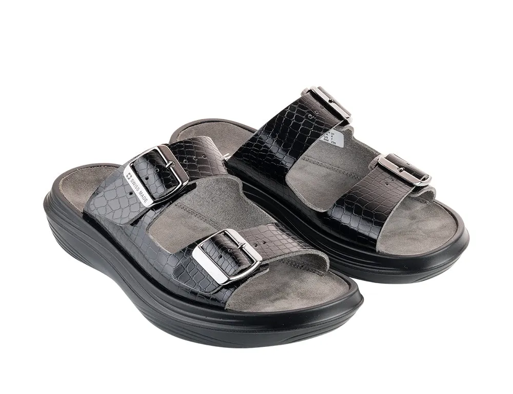 Womens Glarus Black Cushioned Sandals
