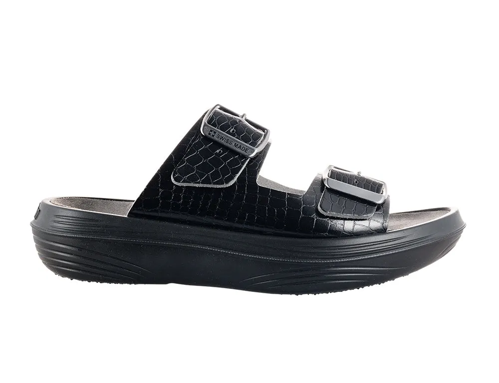 Womens Glarus Black Cushioned Sandals