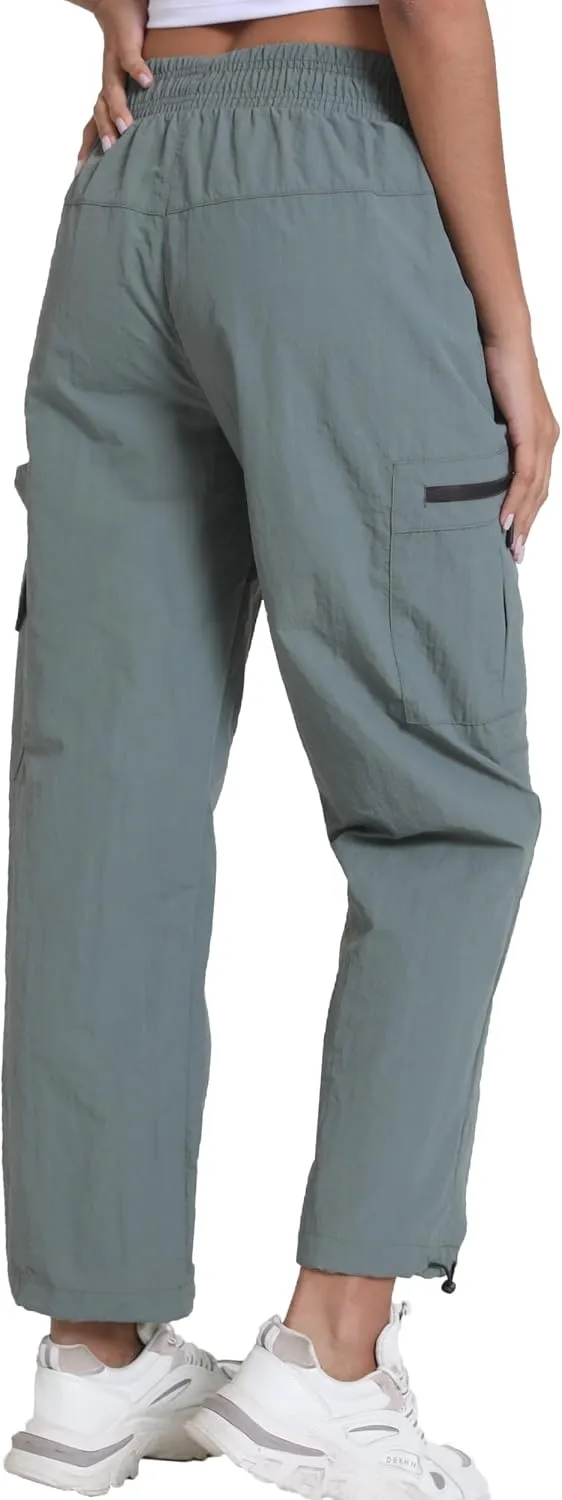 Women's Joggers with Pockets, Hiking Cargo Water Resistant Lightweight Pants for Women Workout Athletic Travel Camping