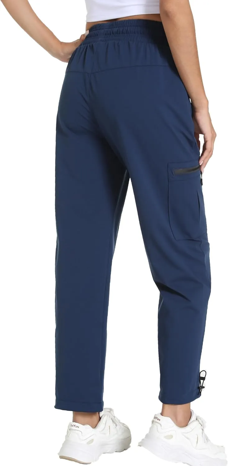 Women's Joggers with Pockets, Hiking Cargo Water Resistant Lightweight Pants for Women Workout Athletic Travel Camping