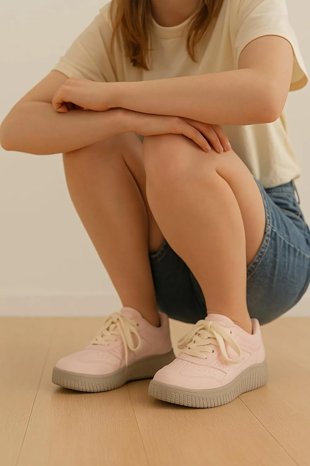 Women’s Korean Mesh Sneakers – Casual White Gump-Style Shoes, Breathable Colorblock Lace-Up Trainers for Students, Soft PU Leather Low-Tops