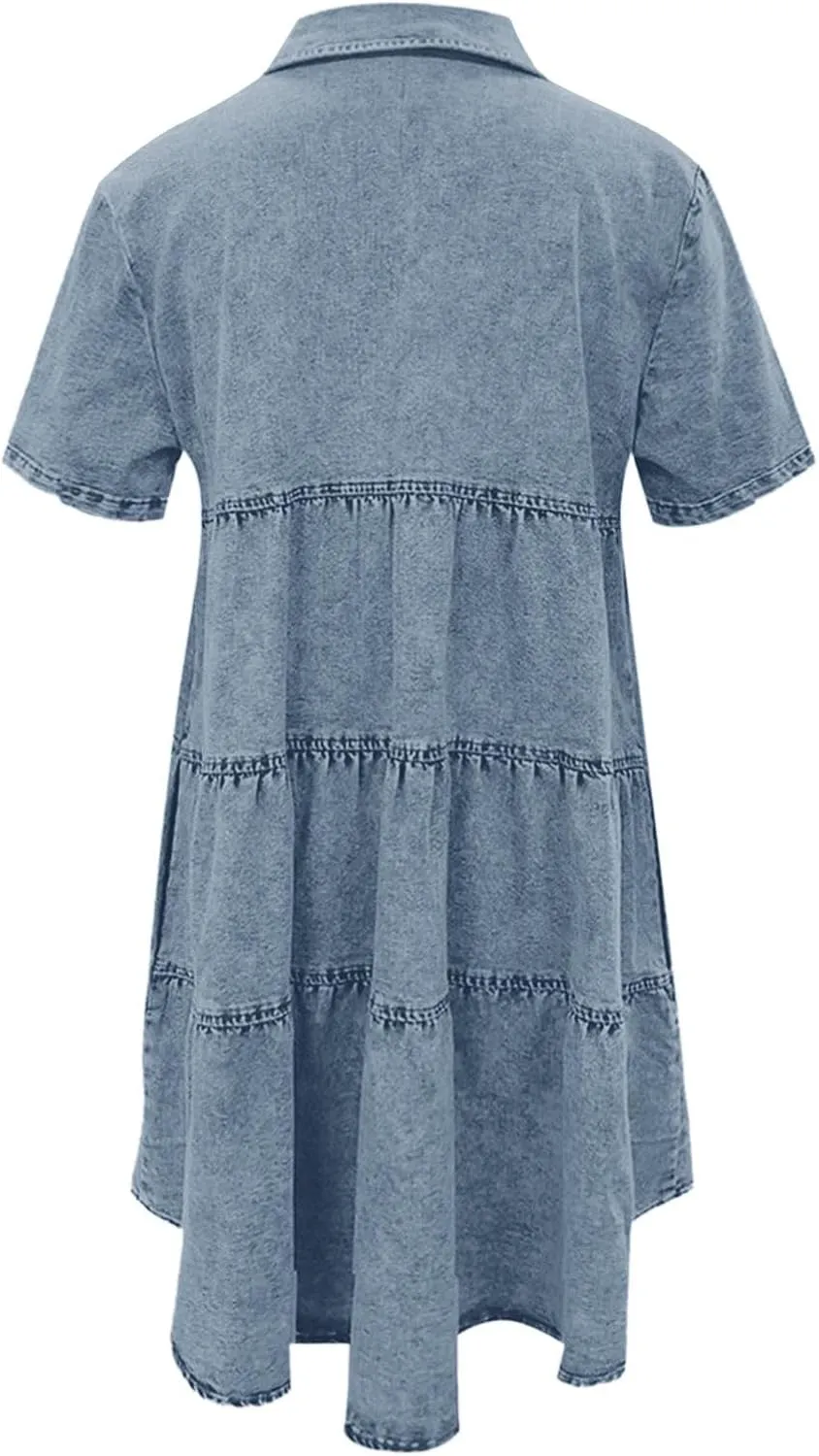Womens Plus Size Denim Jean Dress Romper Outfit Knee Length Summer Casual for Women 2025 with Sleeves T Shirt Dresses