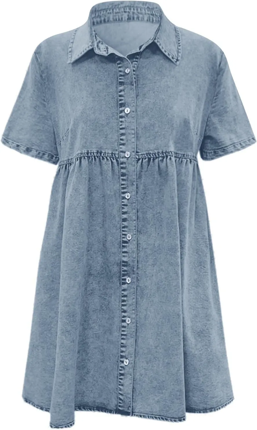 Womens Plus Size Denim Jean Dress Romper Outfit Knee Length Summer Casual for Women 2025 with Sleeves T Shirt Dresses