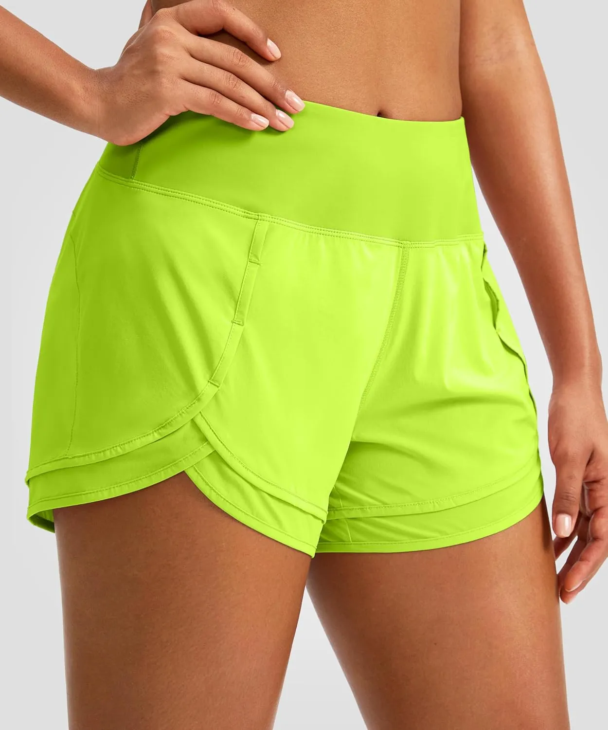 Women's Running Shorts High Waisted Quick-Dry 3 Inch Gym Workout Athletic Shorts for Women with Zipper Pocket