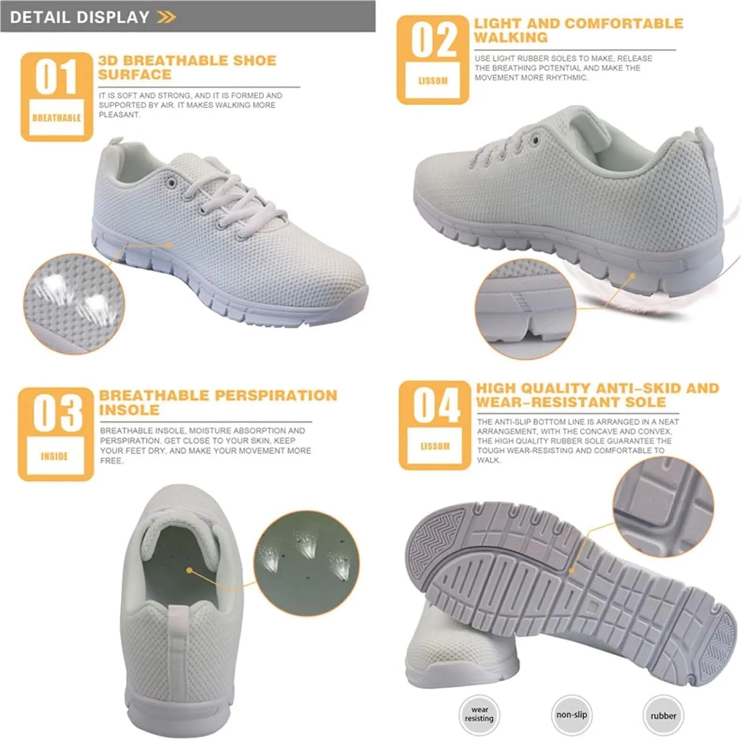 Women's Sneakers Casual Lightweight Running Shoes Walking Footwear