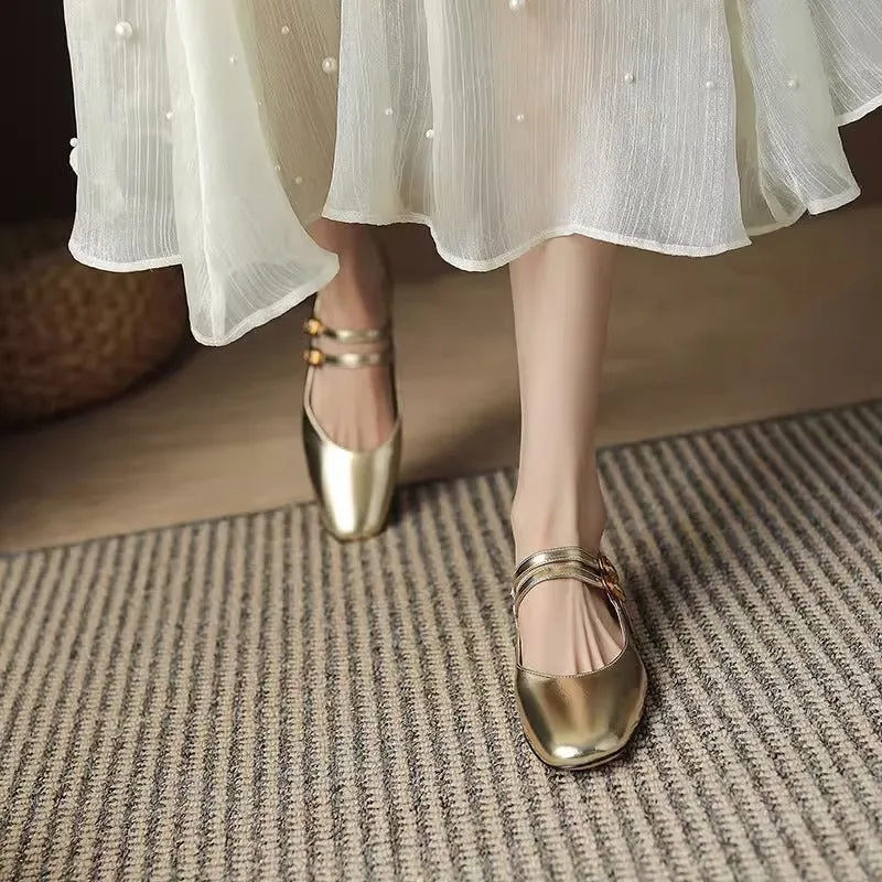 Women's Soft Leather Retro Flat Shoes