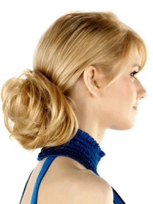 Womens Synthetic Hairpiece ''Swirly''-38: Light Brown 15% Gray