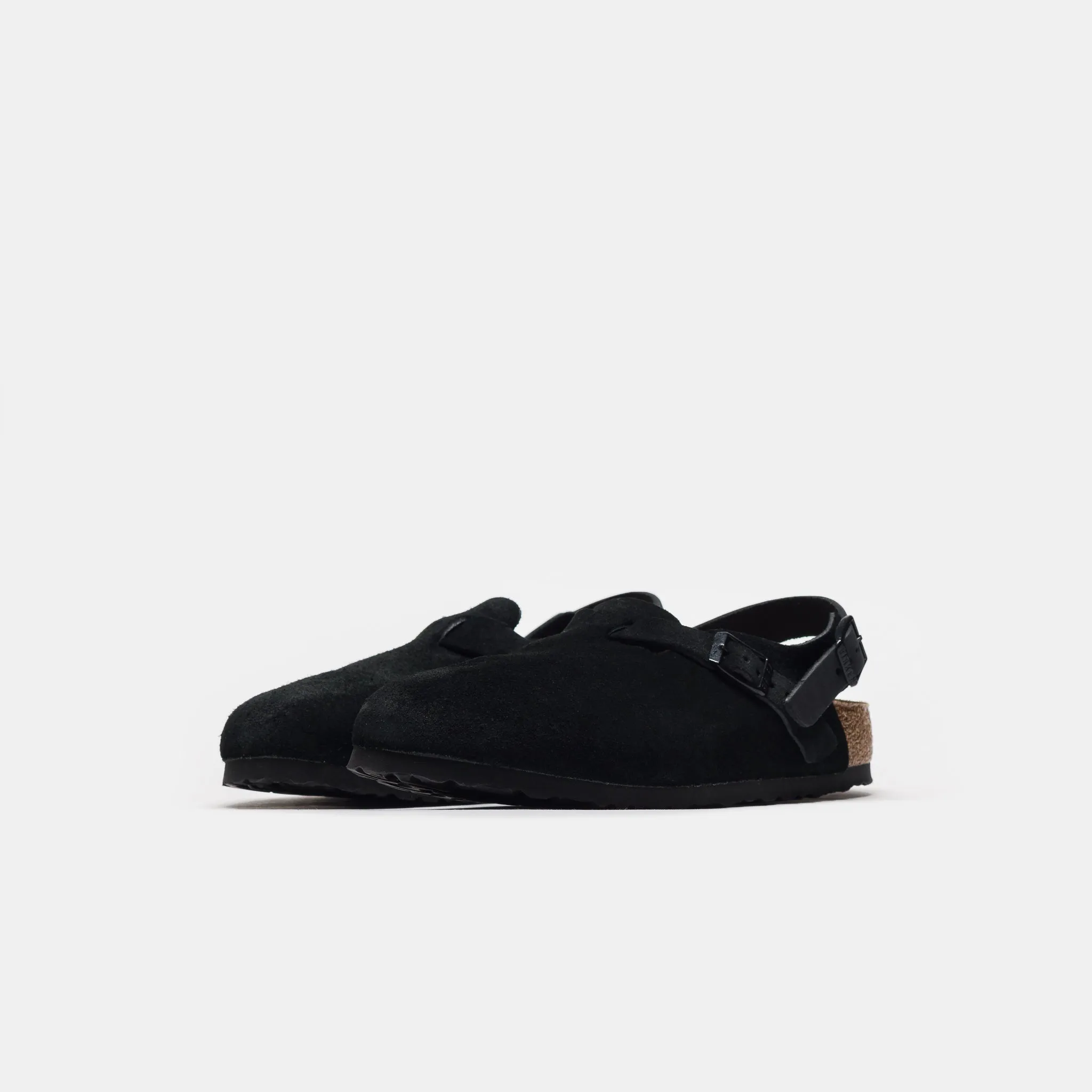 Womens Tokio Suede Clog in Black