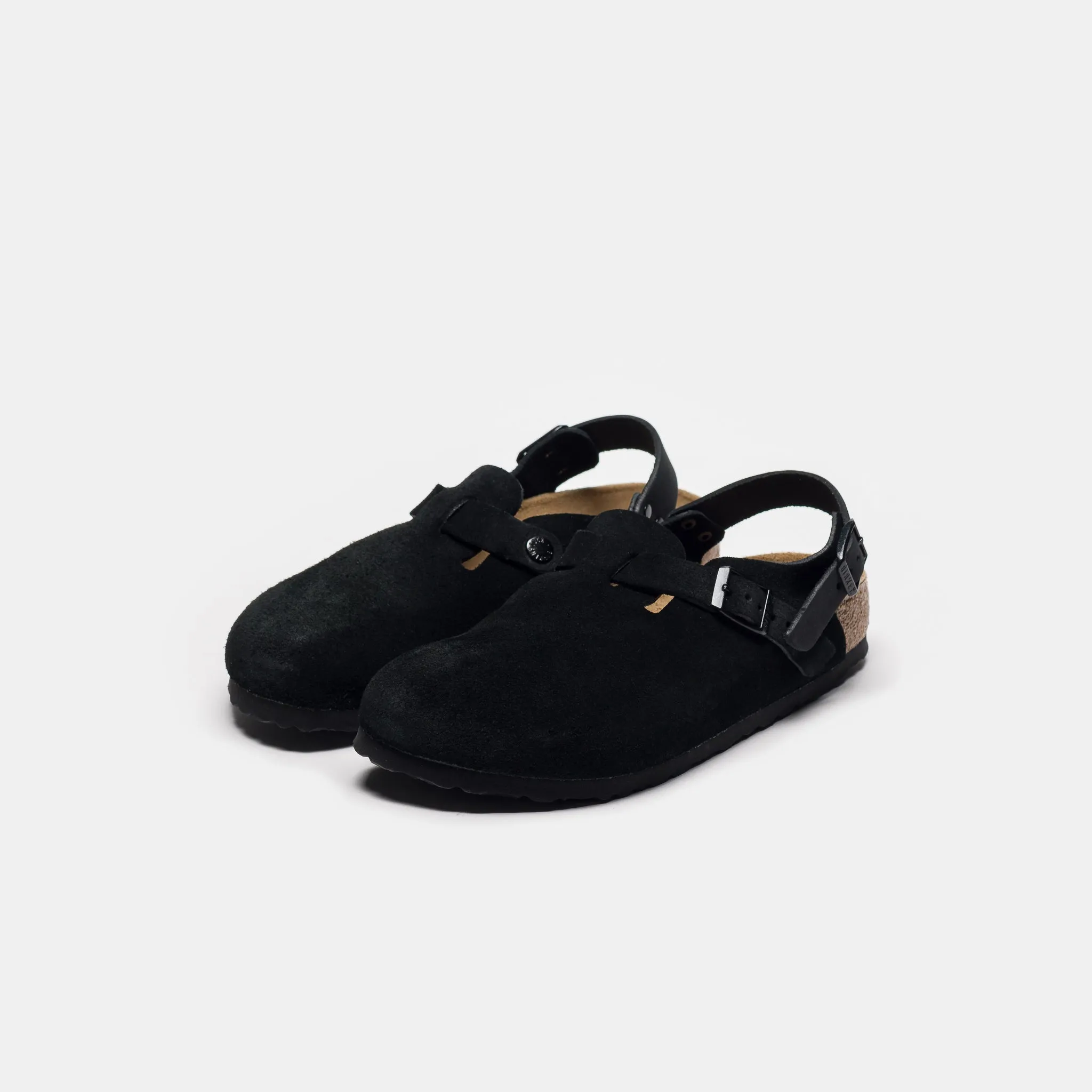Womens Tokio Suede Clog in Black