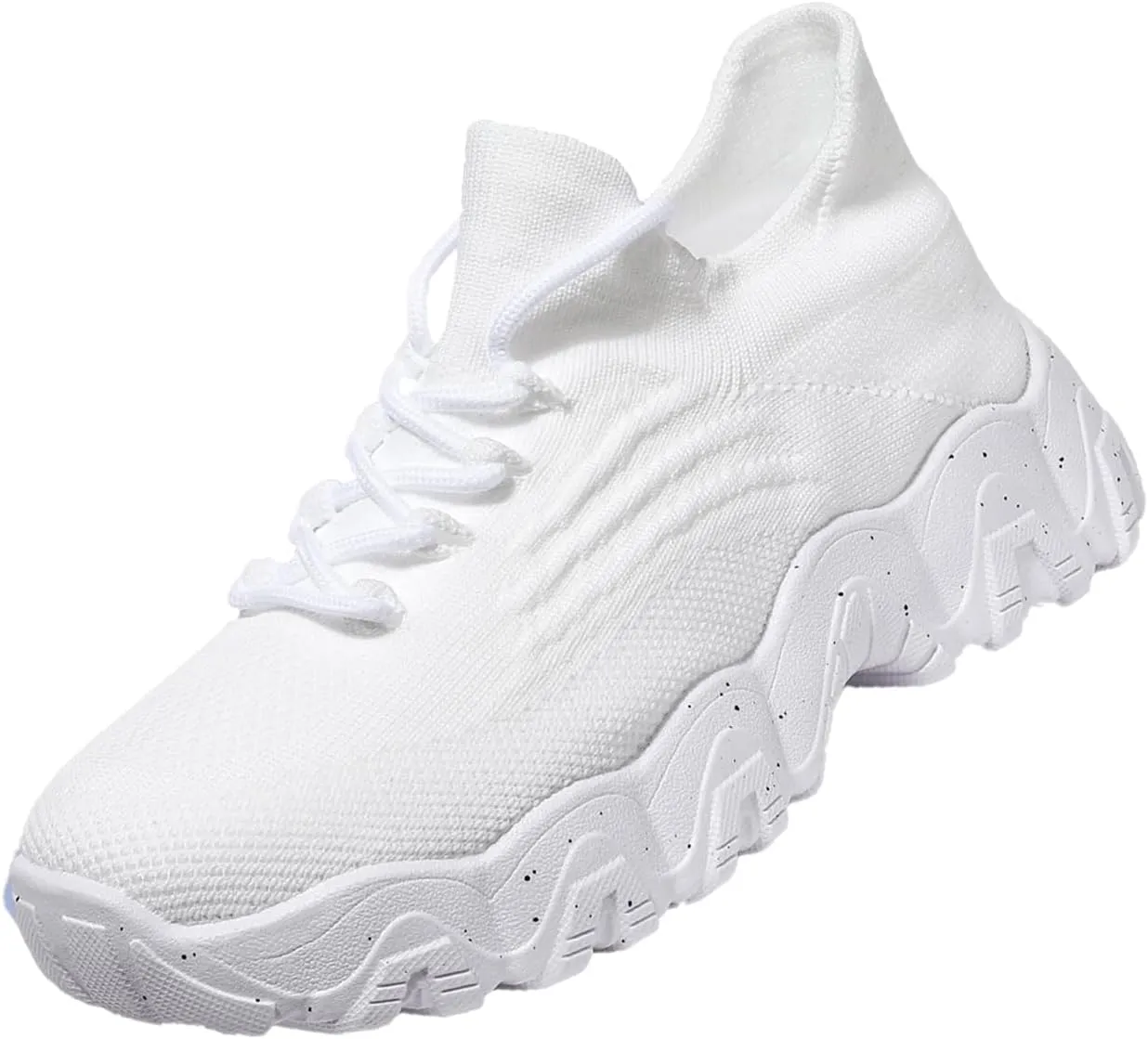 Women's Walking Shoes Slip-On Running Shoes- MD Sole Lightweight Sneakers for Women, Breathable Arch Support Running Gym Shoes