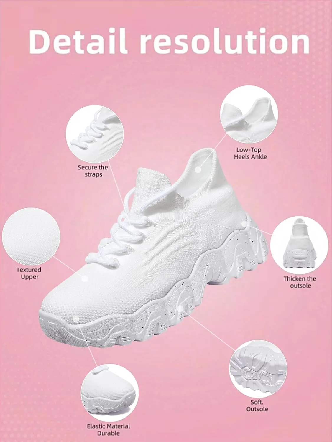 Women's Walking Shoes Slip-On Running Shoes- MD Sole Lightweight Sneakers for Women, Breathable Arch Support Running Gym Shoes