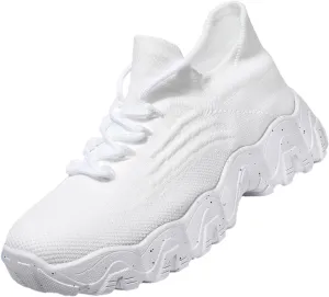 Women's Walking Shoes Slip-On Running Shoes- MD Sole Lightweight Sneakers for Women, Breathable Arch Support Running Gym Shoes