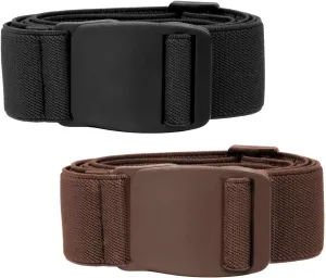 XZQTIVE Men Women No Show Elastic Stretch Belt Invisible Web Belt Quick Release Flat Plastic Buckle