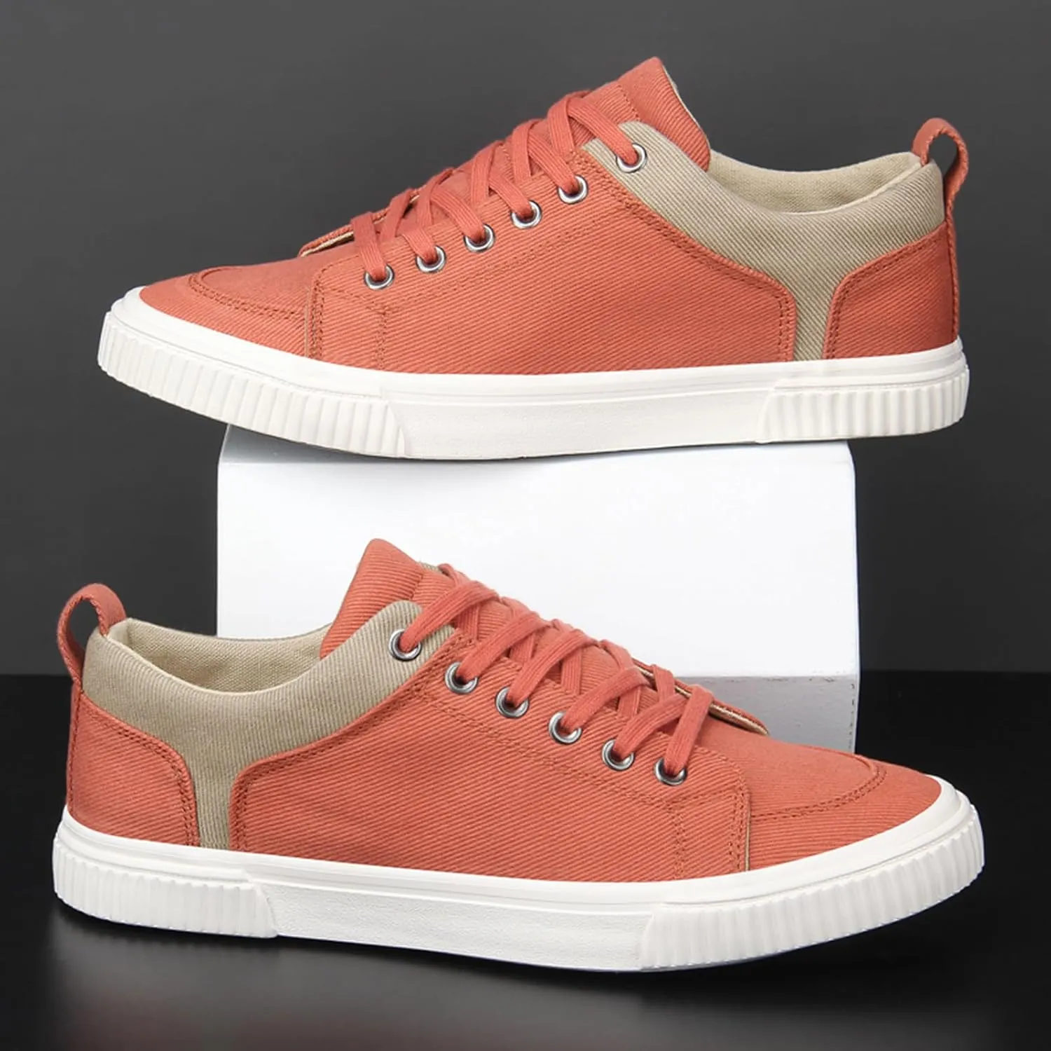 YIBLBOX Canvas Low Top Shoes Skate Shoes Fashion Sneakers for Men Comfortable Walking Casual Sneaker
