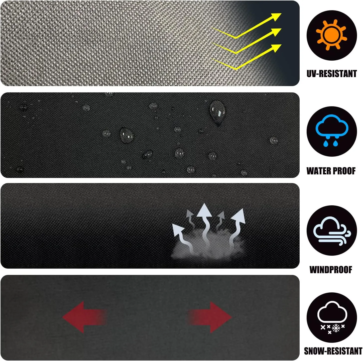 ZBXFCSH Heavy Duty Grill Cover Fit Camp Chef FTG600 Flat Top Grill Patio Cover, 600D Weather Resistant & Waterproof BBQ Cover,Black