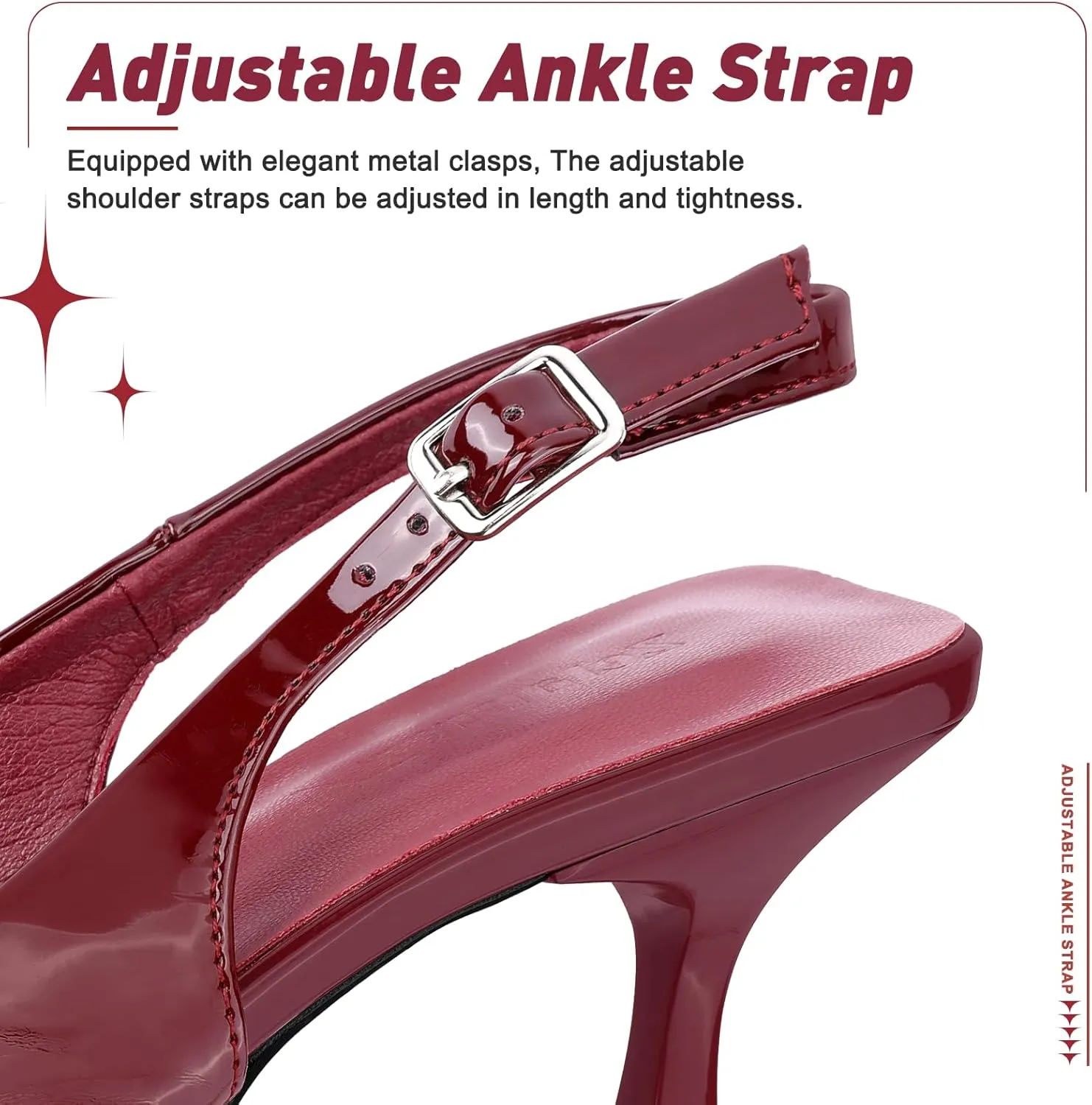 Zelaprox Women's Closed Pointed Toe Slingback Kitten Heels Sandal with Adjustable Buckle Strap Bow Knot Pumps for Dating Party Work Wedding Guest Dress Prom