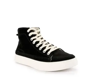 Zipped Lace Up High Top Sneakers - Black