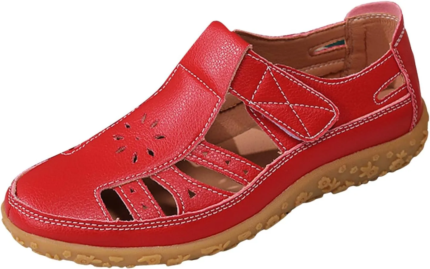 ZSpzx Women's Closed Toe Sandals Hollow Out Low Top Orthopedic Slip On Strappy Sandal Ladies Wedge Heel Arch Support Comfortable Cushion Footbed Casual Shoes Recovery Summer Daily Wear Shoe