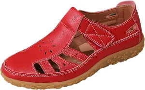 ZSpzx Women's Closed Toe Sandals Hollow Out Low Top Orthopedic Slip On Strappy Sandal Ladies Wedge Heel Arch Support Comfortable Cushion Footbed Casual Shoes Recovery Summer Daily Wear Shoe